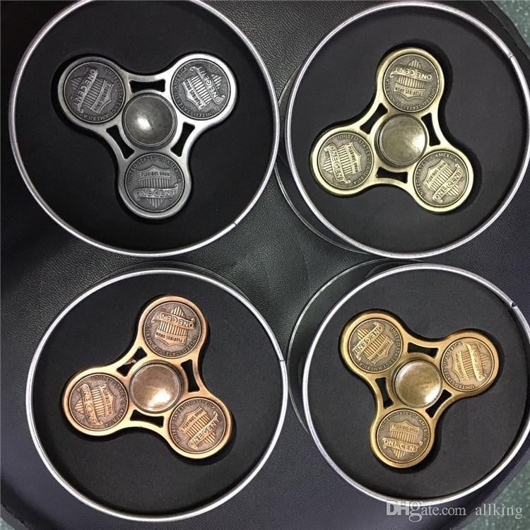 Fidget Spinner Jucarie Antistres Model One Cent Maro - vivimall.ro