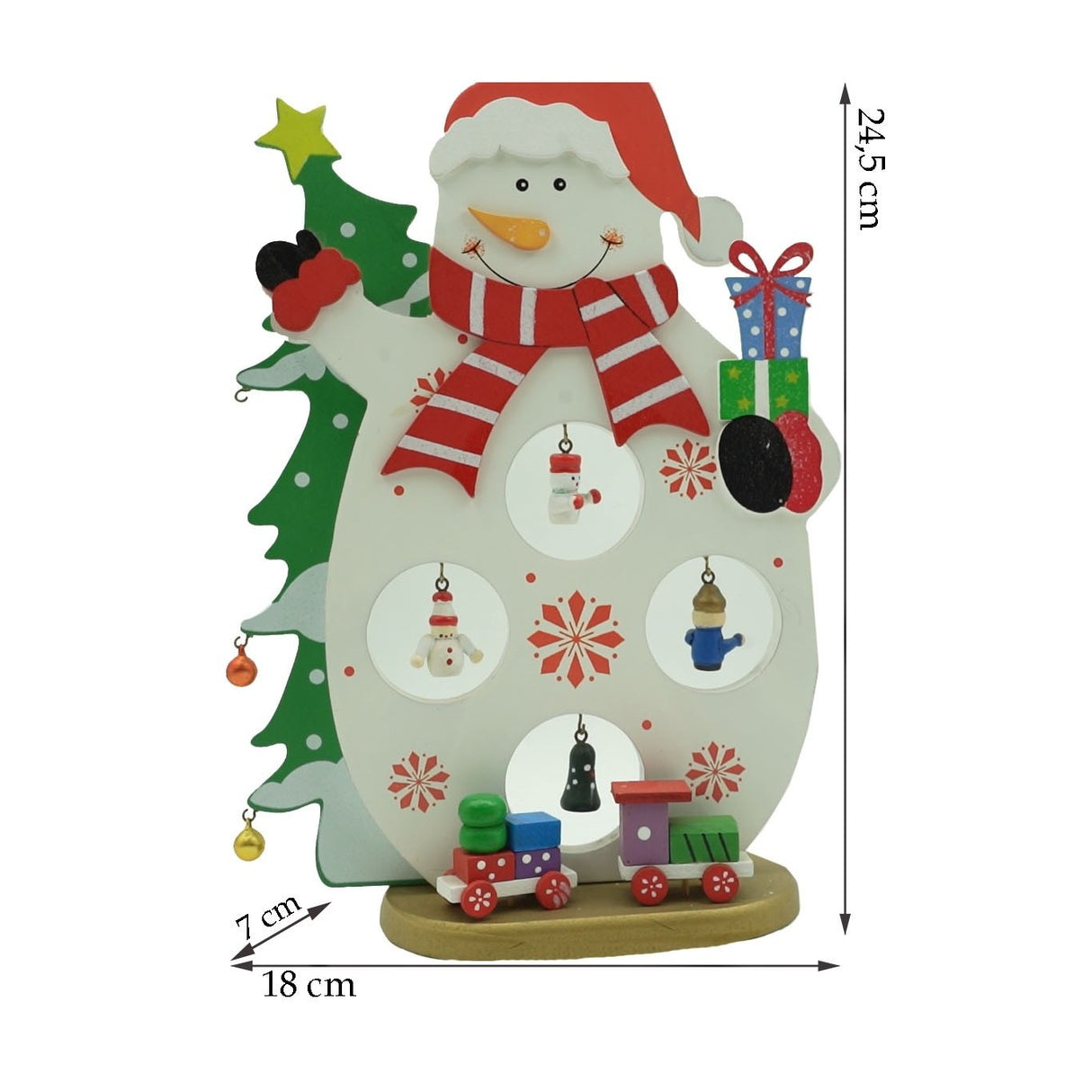 Figurina decorata de Craciun, Om de zapada, Alb, din Lemn, 18 cm x 24.5 cm, Interior, Flippy - vivimall.ro