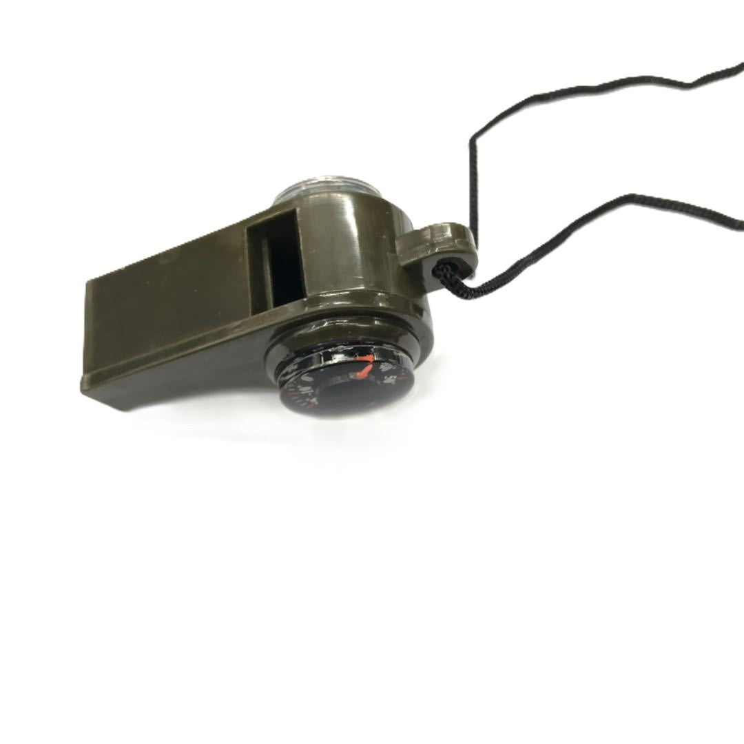 Fluier 3in1, Vivimall cu Busola si Termometru, pentru Drumetii, Negru