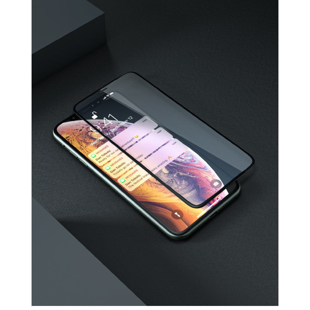 Folie de Protectie, Vivimall, pentru iPhone 15 Pro Max, Full Cover, Ceramics 9D, Anti-soc, Anti-amprenta, Margini Negre, Transparent - vivimall.ro