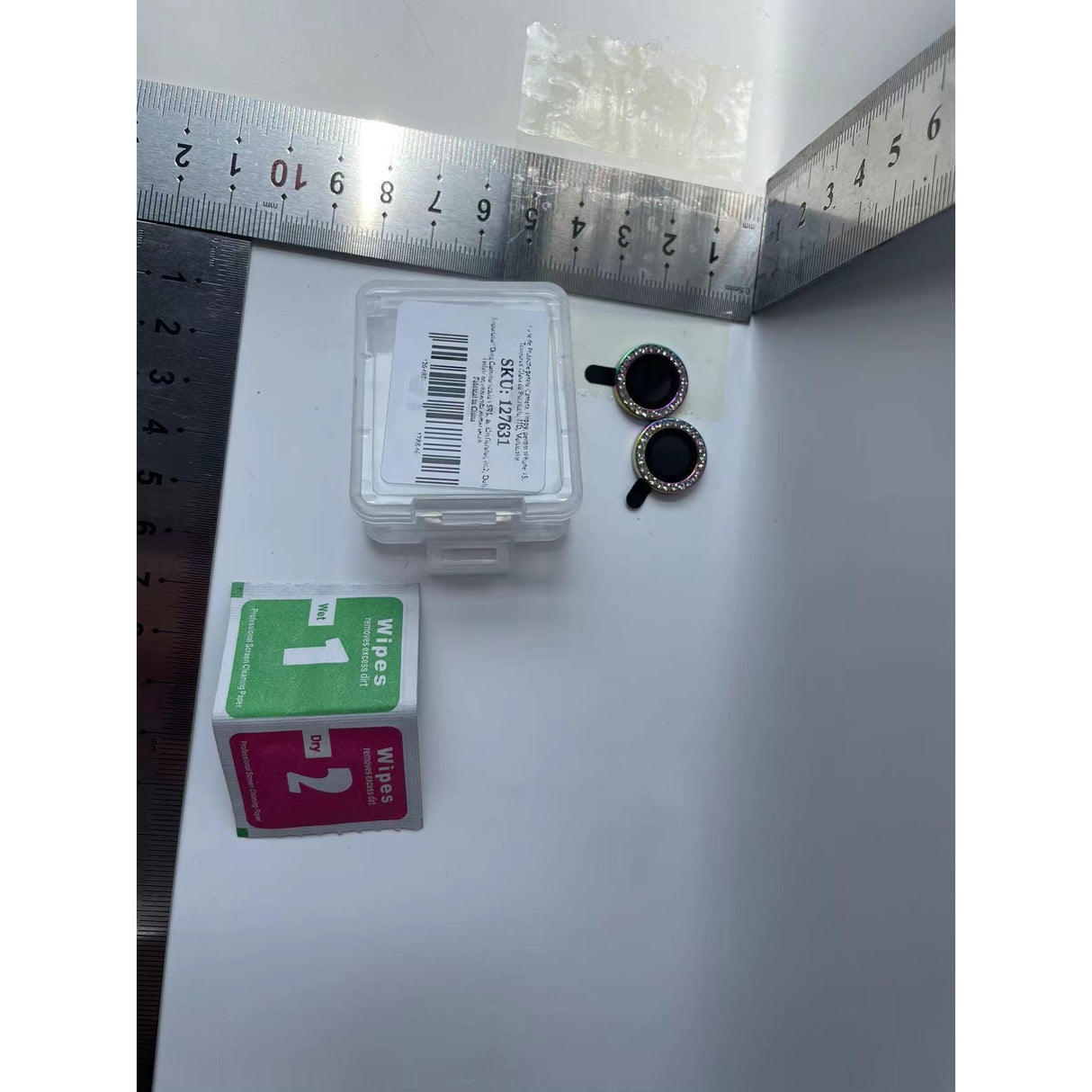 Folie de Protectie pentru Camera, Flippy, pentru iPhone 15, Tempered Glass cu Pietricele, HD, Multicolor - vivimall.ro