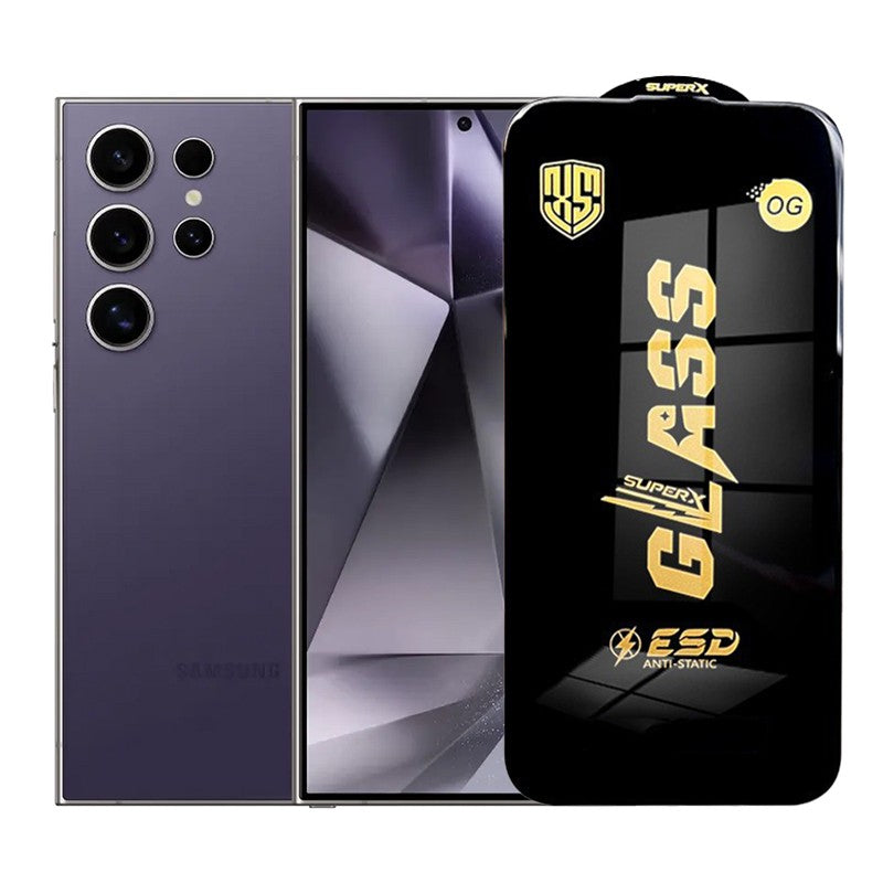 Folie de Protectie pentru Samsung Galaxy S24 Ultra, Vivimall, Sticla Securizata ESD, Margini Negre, Rezistenta la Zgirieturi, Antistatica, 0.35 mm, Transparenta - vivimall.ro
