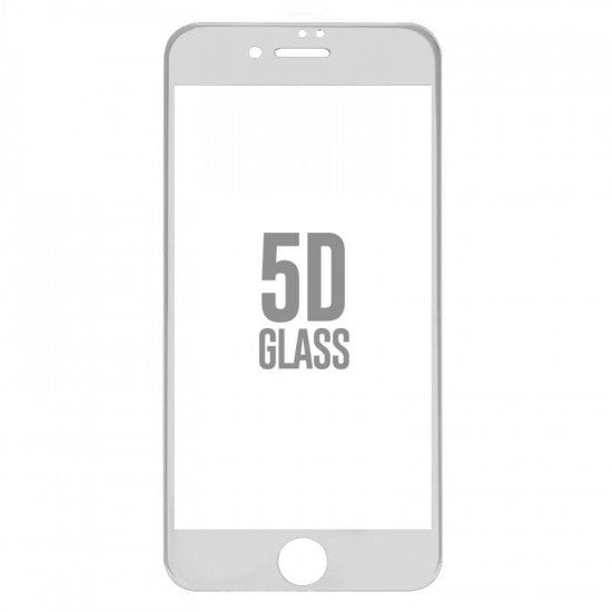 Folie Sticla Apple iPhone 8 Plus 4D/5D Alb - vivimall.ro