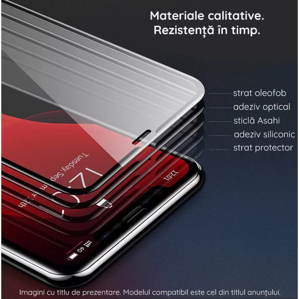 Folie Sticla Flippy® pentru Apple iPhone 14 Pro Max 111D Negru - vivimall.ro