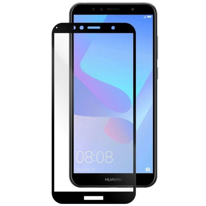 Folie Sticla Flippy pentru Huawei Y6 2018 Full Glue Negru - vivimall.ro