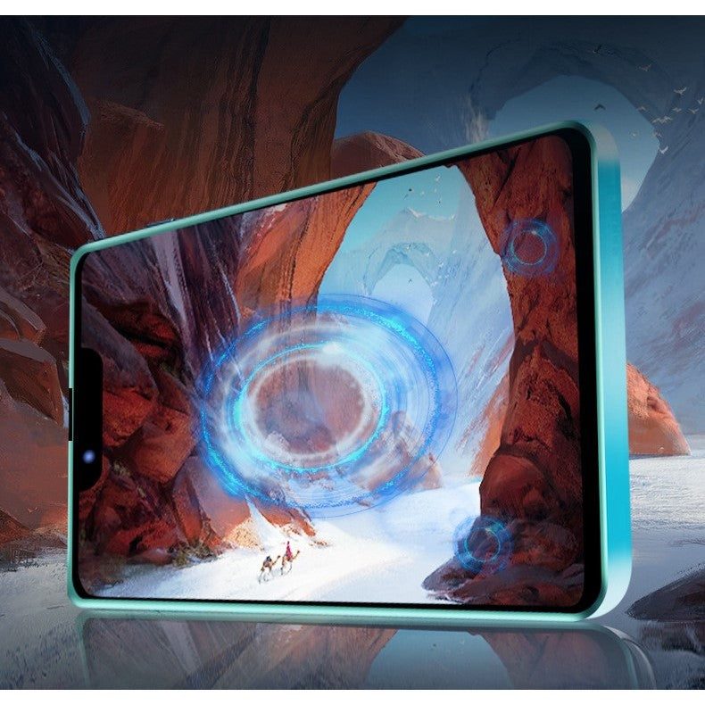 Folie Sticla Securizata Flippy, Luminous, compatibila cu Apple iPhone 13 Pro, Margine fosforescenta verde - vivimall.ro