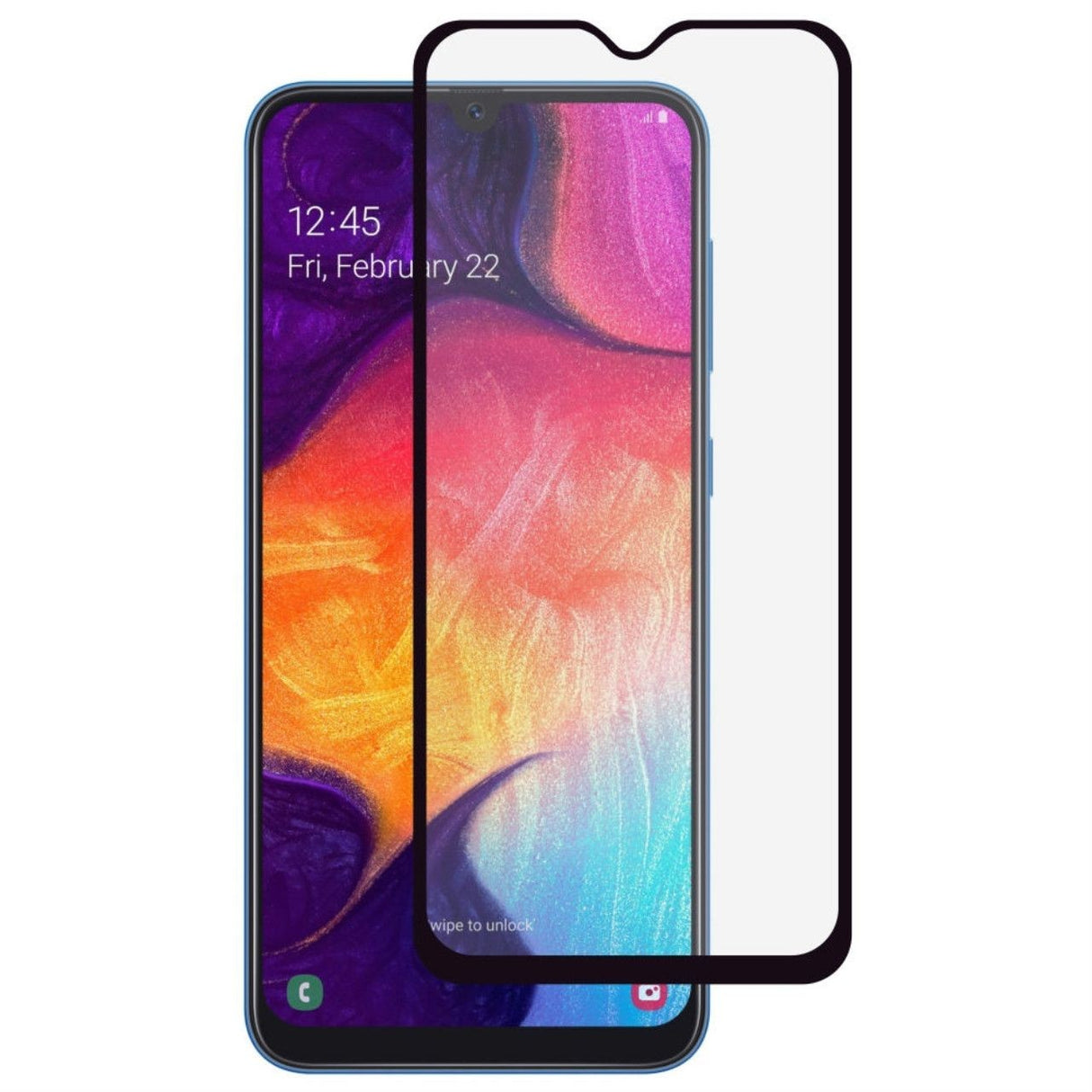 Folie Sticla Samsung Galaxy A50, Full Glue, Negru - vivimall.ro