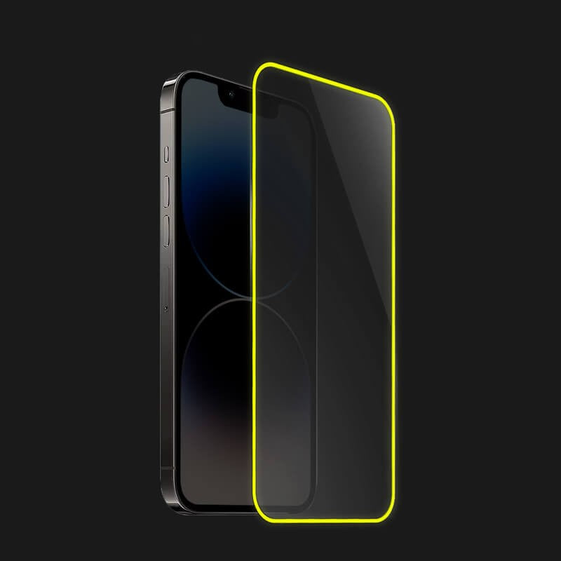 Conținut pachet folie sticlă securizată Luminous 9H pentru iPhone 15 Pro Max, dimensiuni 11x11x3 cm