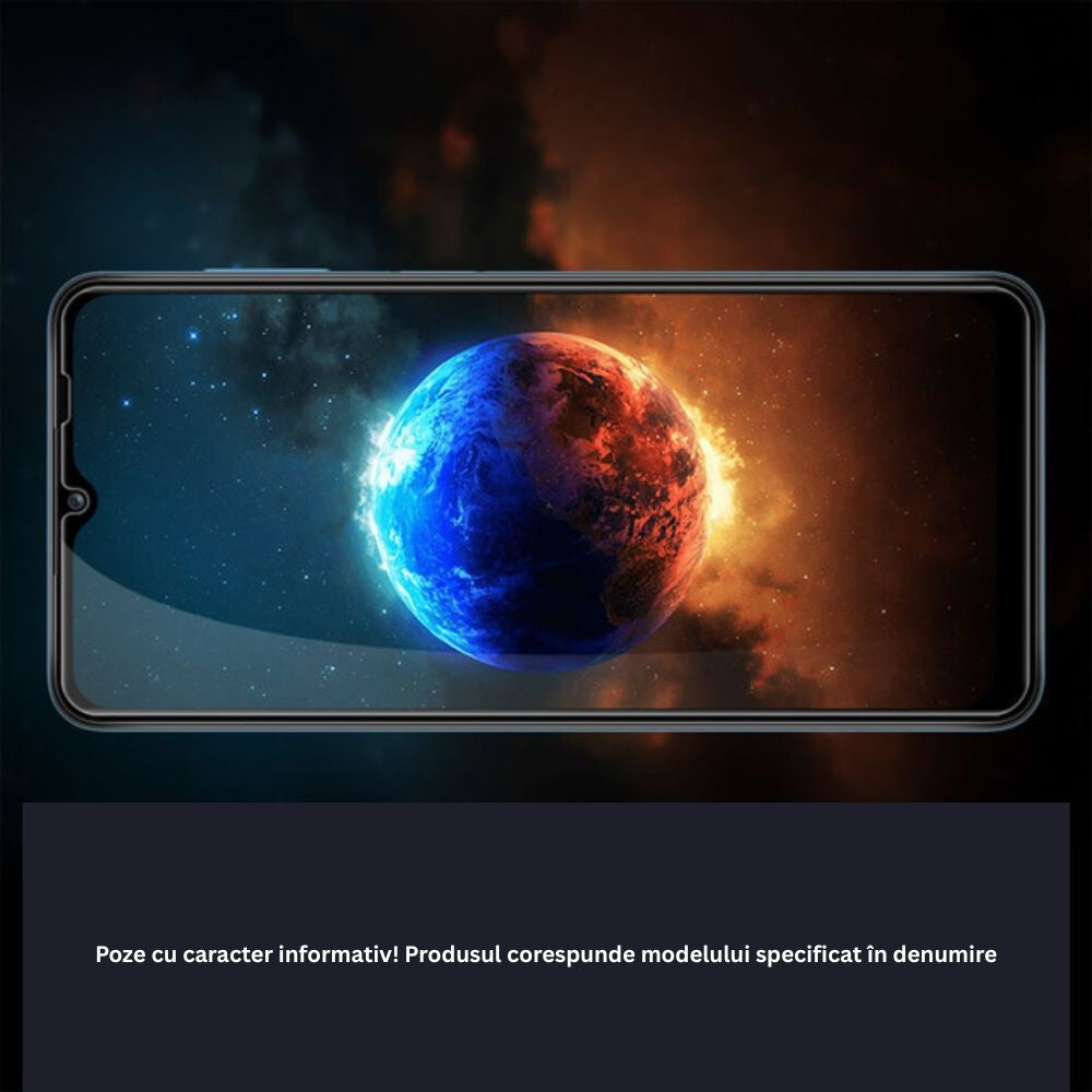 Folie sticlă Vivimall Redmi 13C montată pe ecran, claritate HD fără bule de aer