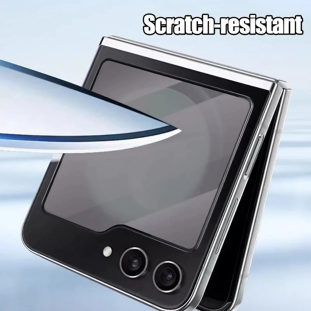 Folie Sticla Securizata, Vivimall, Pentru Samsung Galaxy Z Flip 6, Full Glue, Margini Negre, Transparent - vivimall.ro