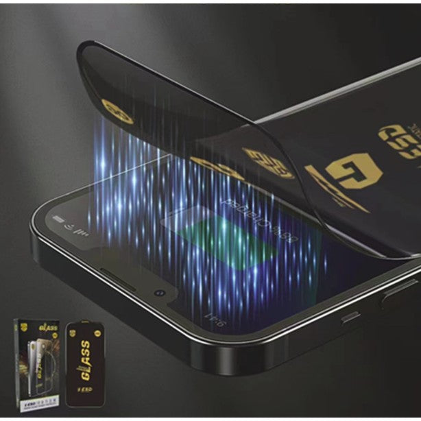 Aplicare folie sticlă securizată ESD pe iPhone 16, fără bule, margini negre