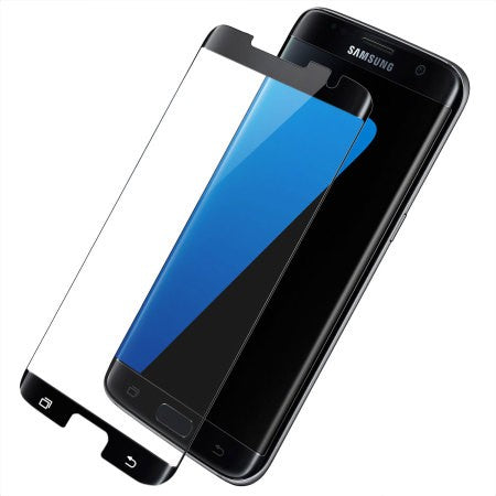 Folie Sticla Securizata pentru Samsung Galaxy S7, Full Face V2, Transparenta HD, lipici pe margine, 9H, Negru - vivimall.ro