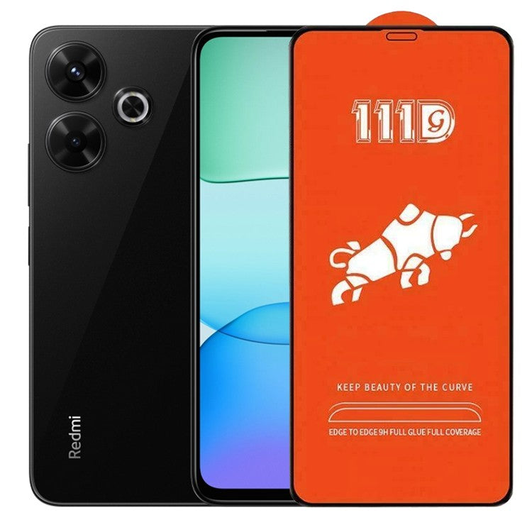 Folie Sticla Securizata pentru Xiaomi Redmi 13R, Vivimall, Sticla de Protectie Compatibila cu Xiaomi Redmi 13R, Full Cover 111D, HD, Margini Negre, Transparenta - vivimall.ro