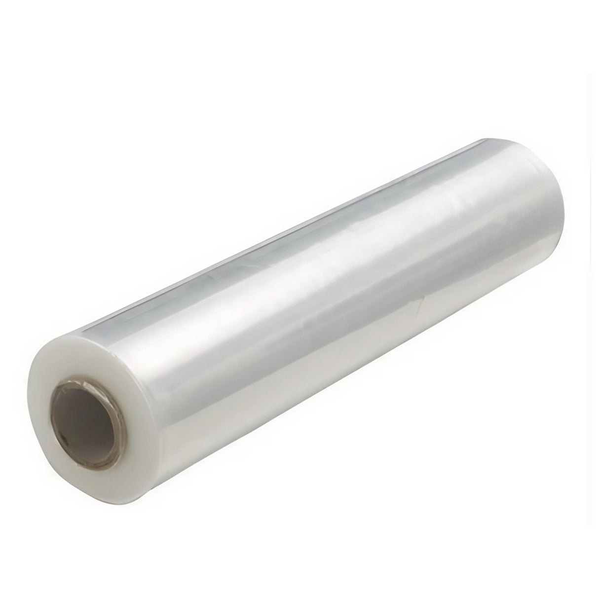 Detaliu folie stretch manuală transparentă 23 µm, tub carton 200g, lățime 500mm