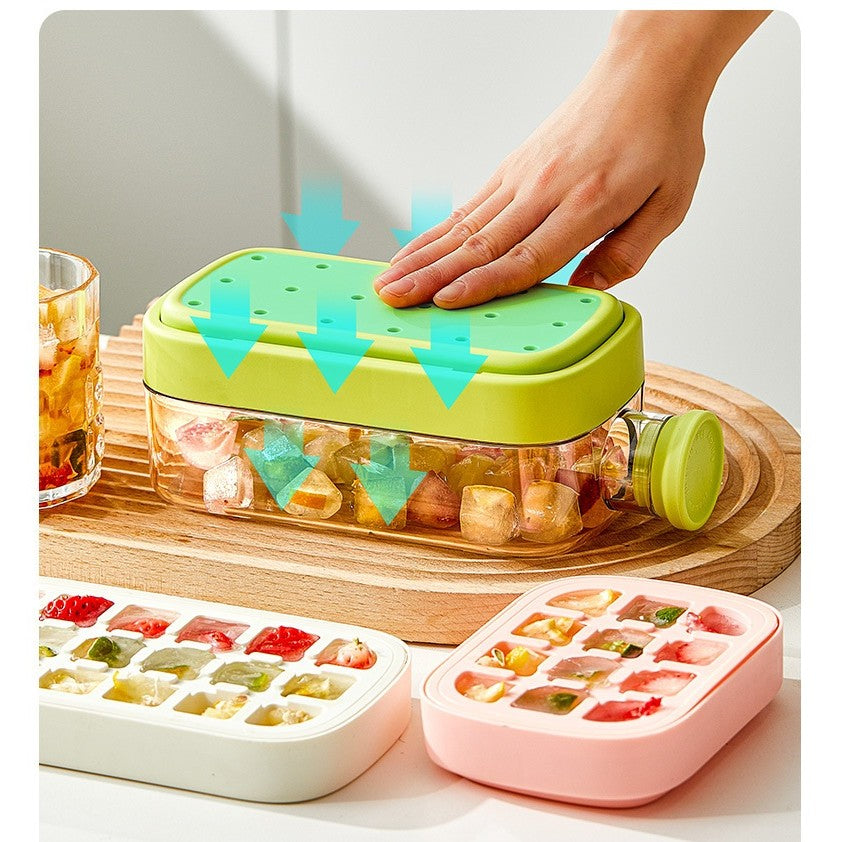 Forma de Gheata, Vivimall, 2in1, Tip Sticla cu Pai, 500 ml, 12 Cuburi, 16.3 x 10.8 x 8 cm, Verde