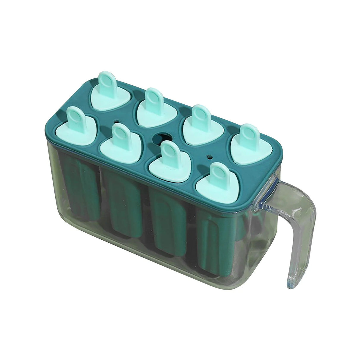 Forme de inghetata, Vivimall, 8 Forme din Silicon, Forma pentru Inghetata din si Sucuri Ghetate, 13 x 10 x 6.5 cm, Albastru - vivimall.ro