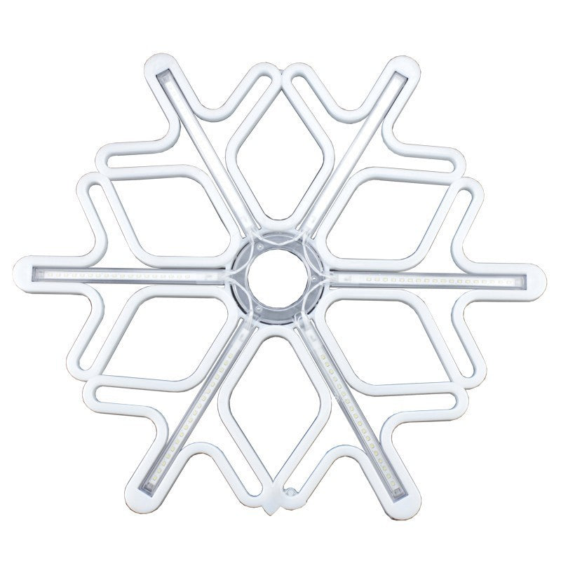 Fulg de Nea Luminos, Vivimall, 96 Led, cu Joc de Lumini, Transformator Inclus, 50x50 cm, Alb, Lumini Multicolore