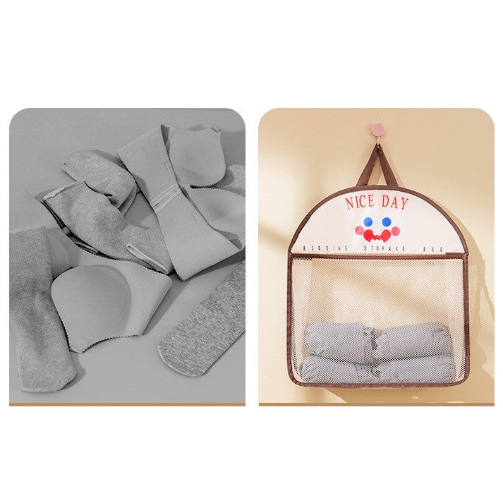 Geanta de Depozitare, Vivimall, Tip Saculet, de Agatat, Multifunctionala, din Plasa, 40 x 10 x 44 cm, Maro - vivimall.ro