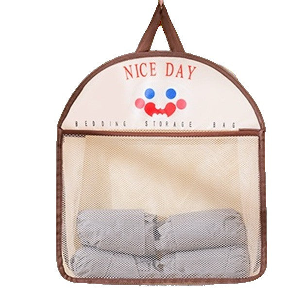 Geanta de Depozitare, Vivimall, Tip Saculet, de Agatat, Multifunctionala, din Plasa, 40 x 10 x 44 cm, Maro - vivimall.ro