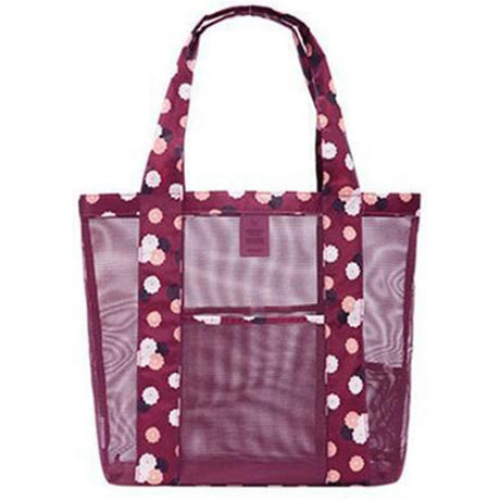 Geanta De Plaja Burgundy Imprimeu Floral | BeachVibe 3