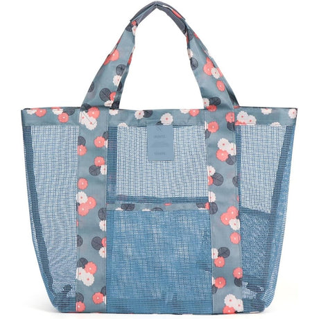 Geanta De Plaja Albastru Imprimeu Floral | BeachVibe 2