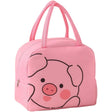 Geanta Frigorifica, Cu Desene Animat, Portabila Pentru Copii, De Pranz, Din Panza Oxford, 22X14X19 Cm, Model Purcelus, Roz - vivimall.ro