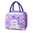 Geanta Frigorifica, Cu Desene Animate 3D, Portabila Pentru Copii, De Pranz, Din Panza Oxford, 23X13X19 Cm, Model Pisicuta, Mov - vivimall.ro