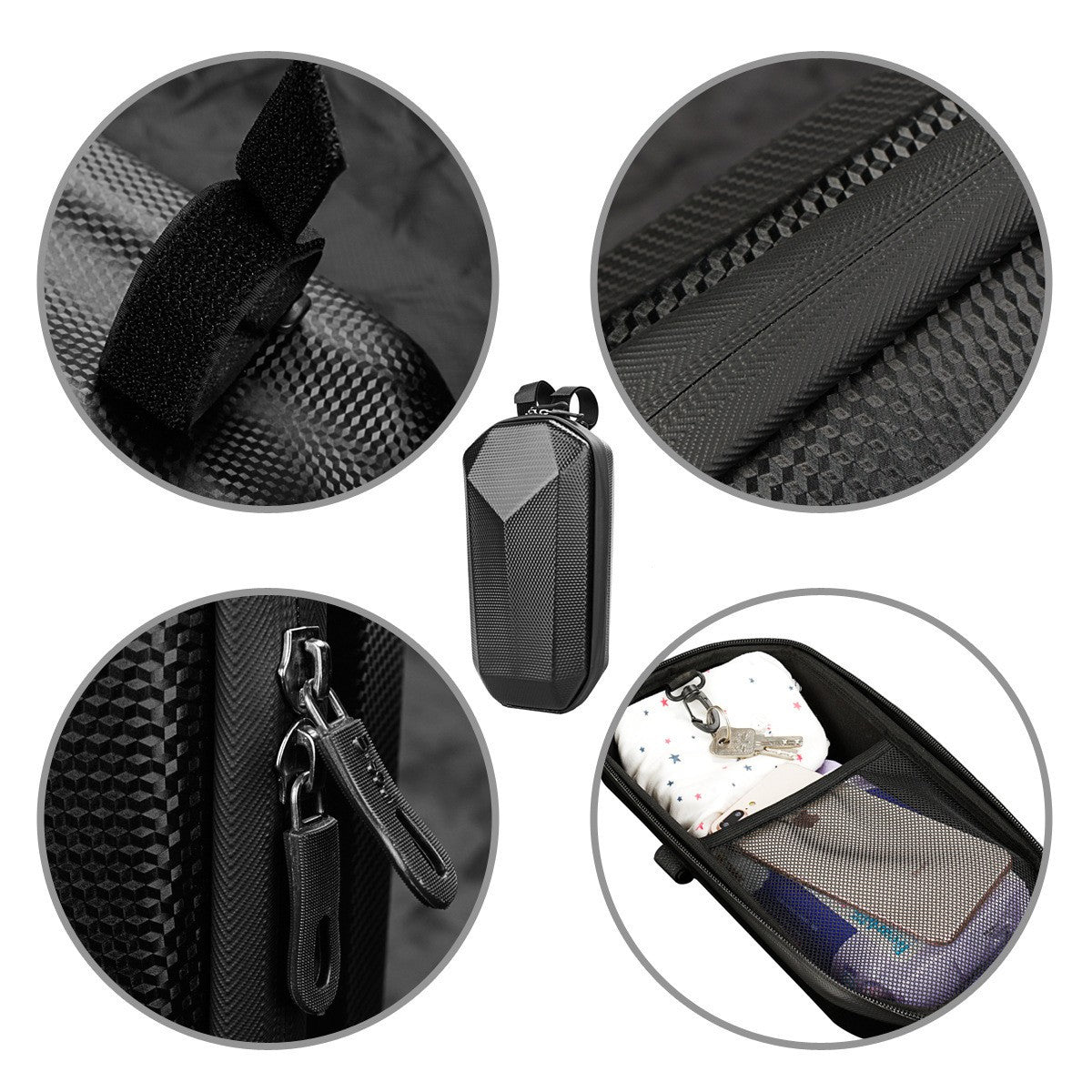 Geantă impermeabilă Hard Shell 30x15,5x13 cm pentru bicicletă, vedere laterală profil