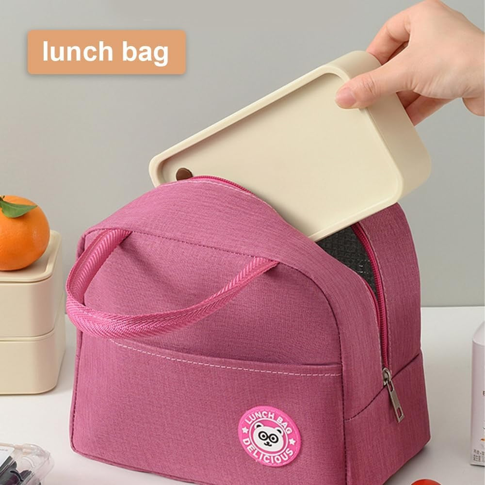 Geanta Termica pentru Pranz, Flippy, Multifunctionala, Compartimentata, Impermeabila, cu Manere, Buzunar Exterior, 22x14x19 cm, Roz