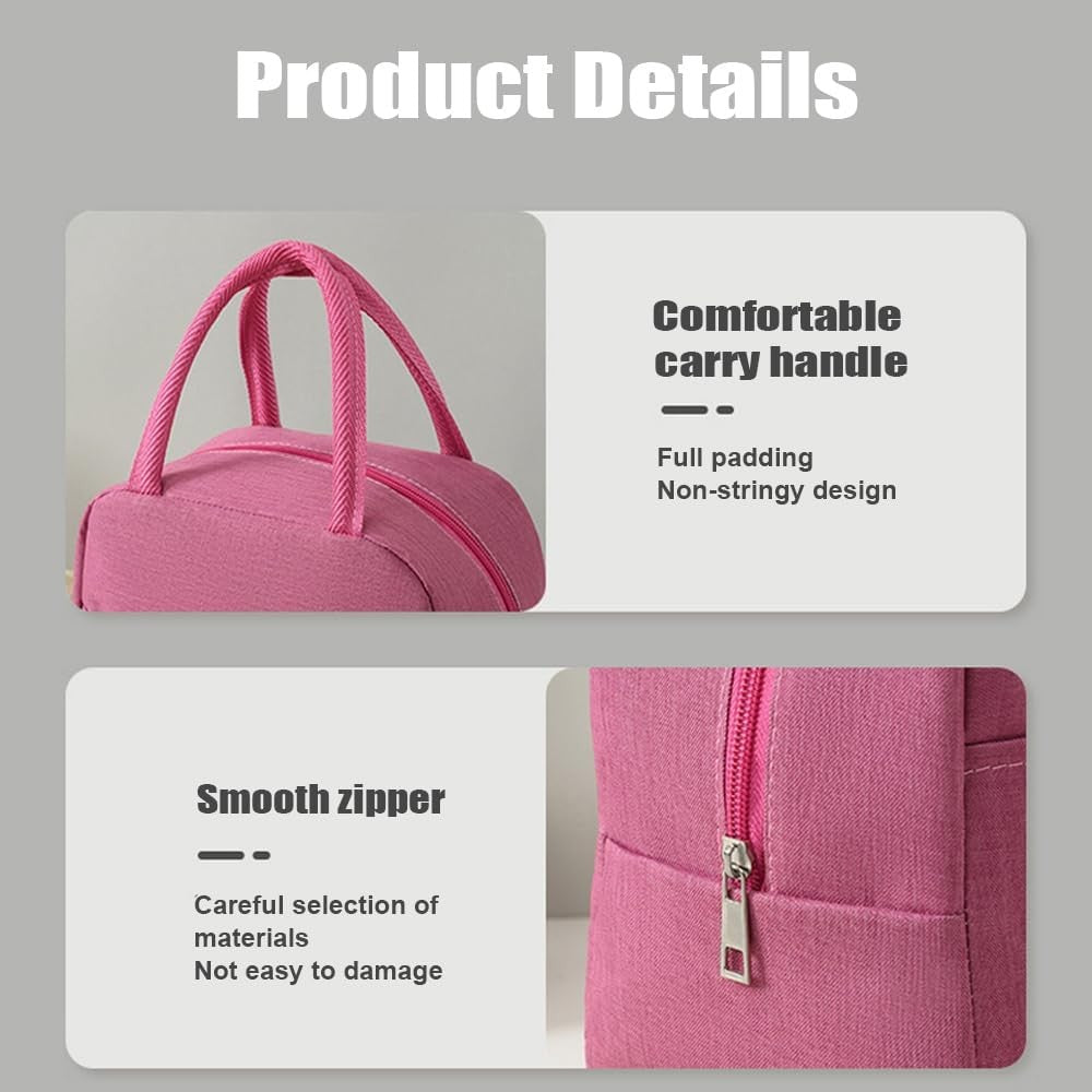 Geanta Termica pentru Pranz, Flippy, Multifunctionala, Compartimentata, Impermeabila, cu Manere, Buzunar Exterior, 22x14x19 cm, Roz