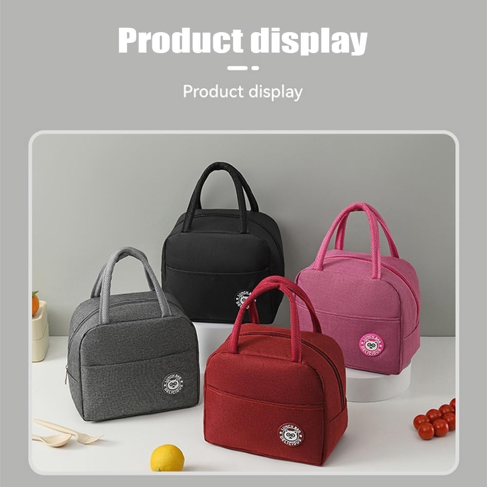 Geanta Termica pentru Pranz Flippy, Multifunctionala, Compartimentata, Impermeabila, cu Manere, Buzunar Exterior, 22x14x19 cm, Rosu