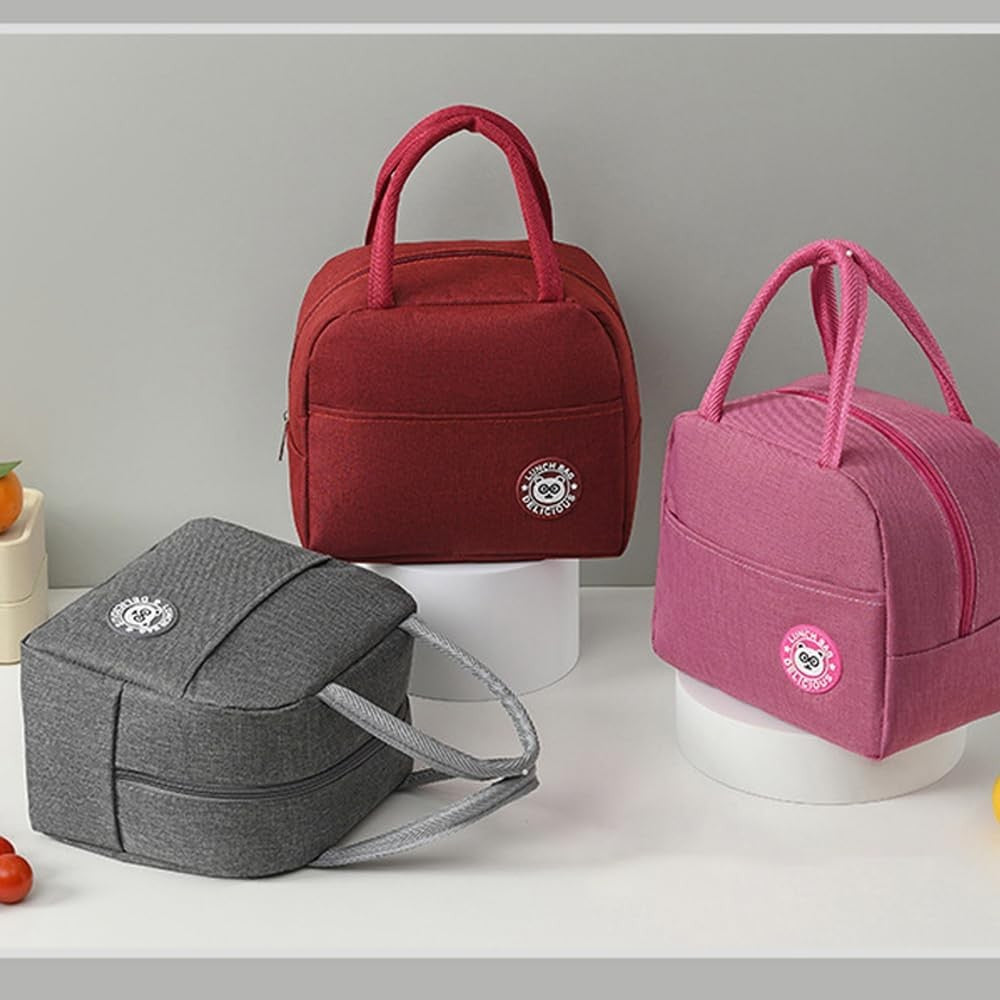 Geanta Termica pentru Pranz Flippy, Multifunctionala, Compartimentata, Impermeabila, cu Manere, Buzunar Exterior, 22x14x19 cm, Rosu