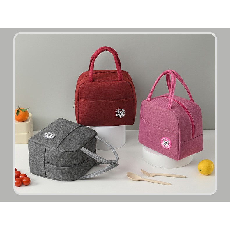 Geanta Termica Pentru Pranz Multifunctionala, Compartimentata, Impermeabila, Cu Manere, Buzunar Exterior, 22X14X19 Cm, Rosu - vivimall.ro