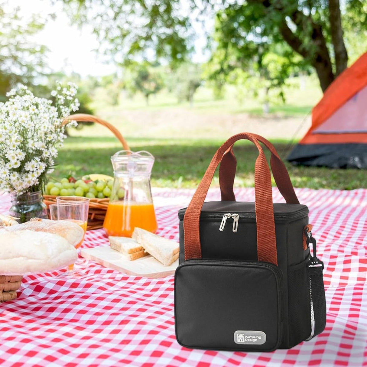 Geanta Termo-Izolanta, Flippy, Multifunctionala, 1 Compartiment Principal, 1 Buzunar Lateral Exterior, Impermeabila, Manere si Bretea de Umar, 25x22x15 cm, Negru