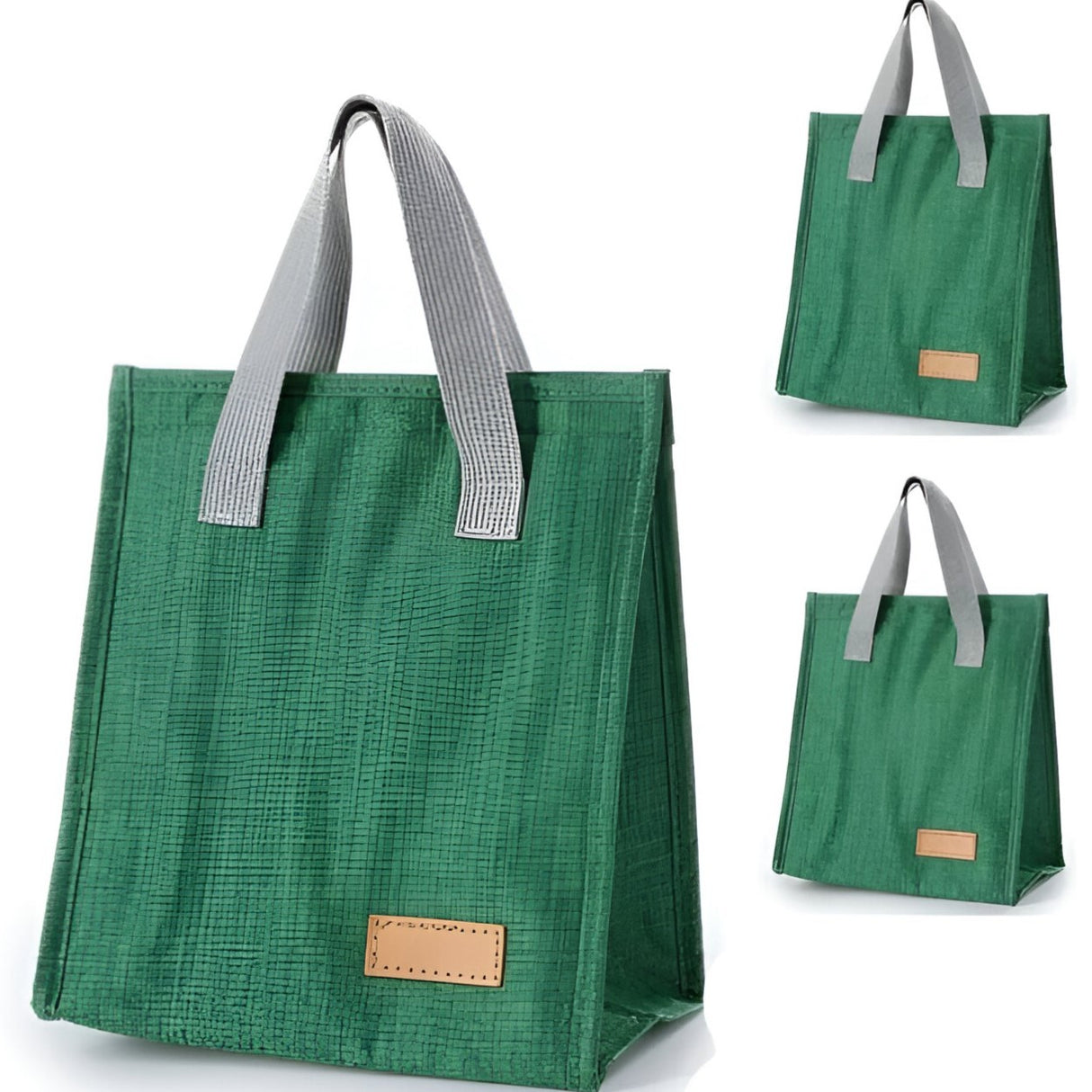 Geanta Termoizolanta Tip Bento Bag Vivimall, Camping Cooler, Aluminiu, 22.5x13x25,5 cm, 3.3 L, Verde