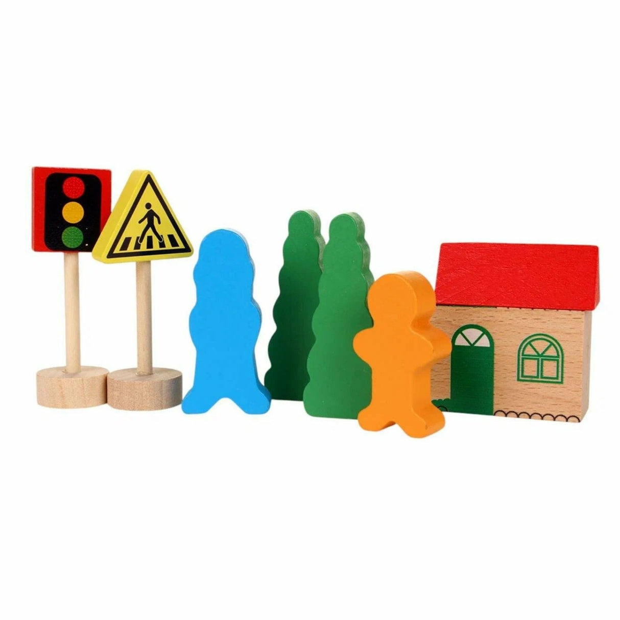 Copil de 3 ani jucându-se cu setul de trenulet magnetic din lemn Flippy Orășelul