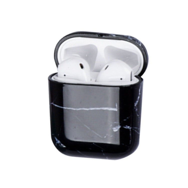 Husa AirPods cu Inel Prindere Marble Negru - vivimall.ro