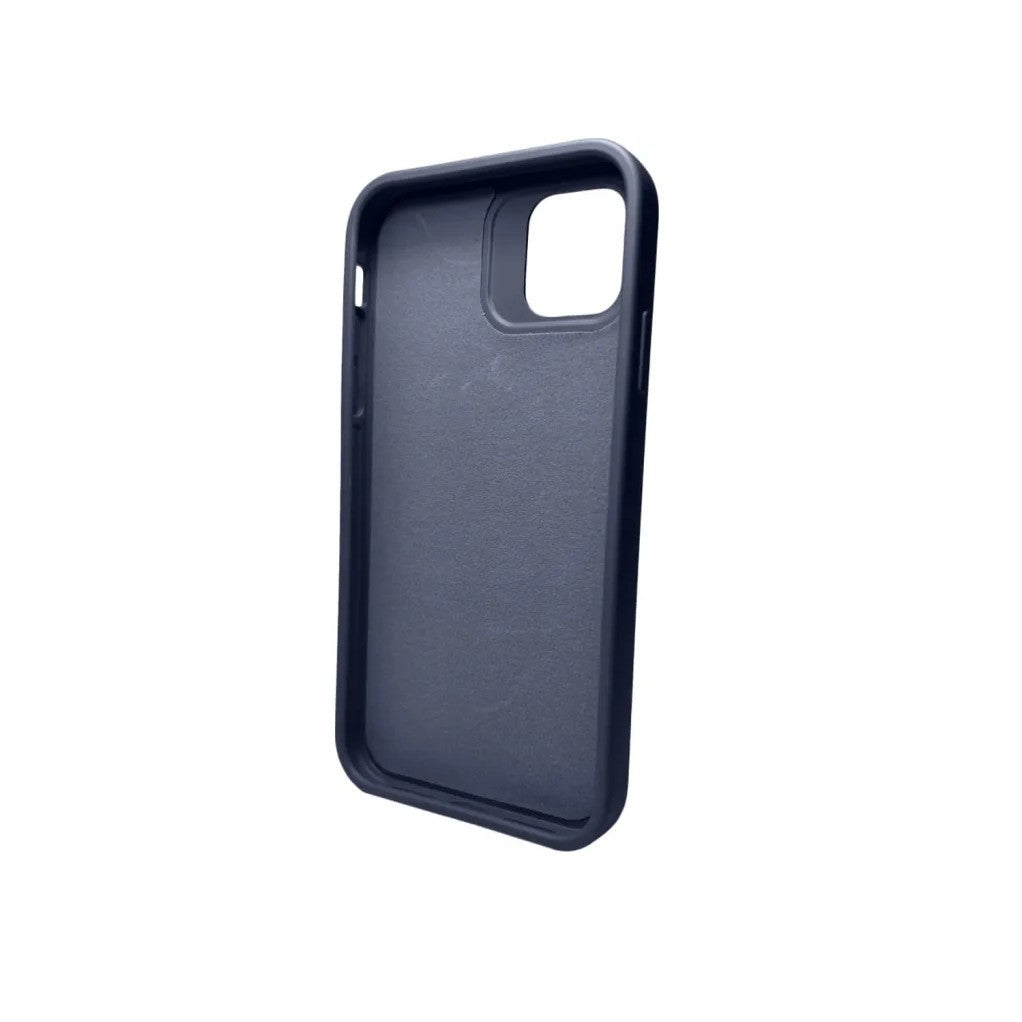 Interior microfibră moale husă iPhone 13 albastru marin, protecție suprafață telefon