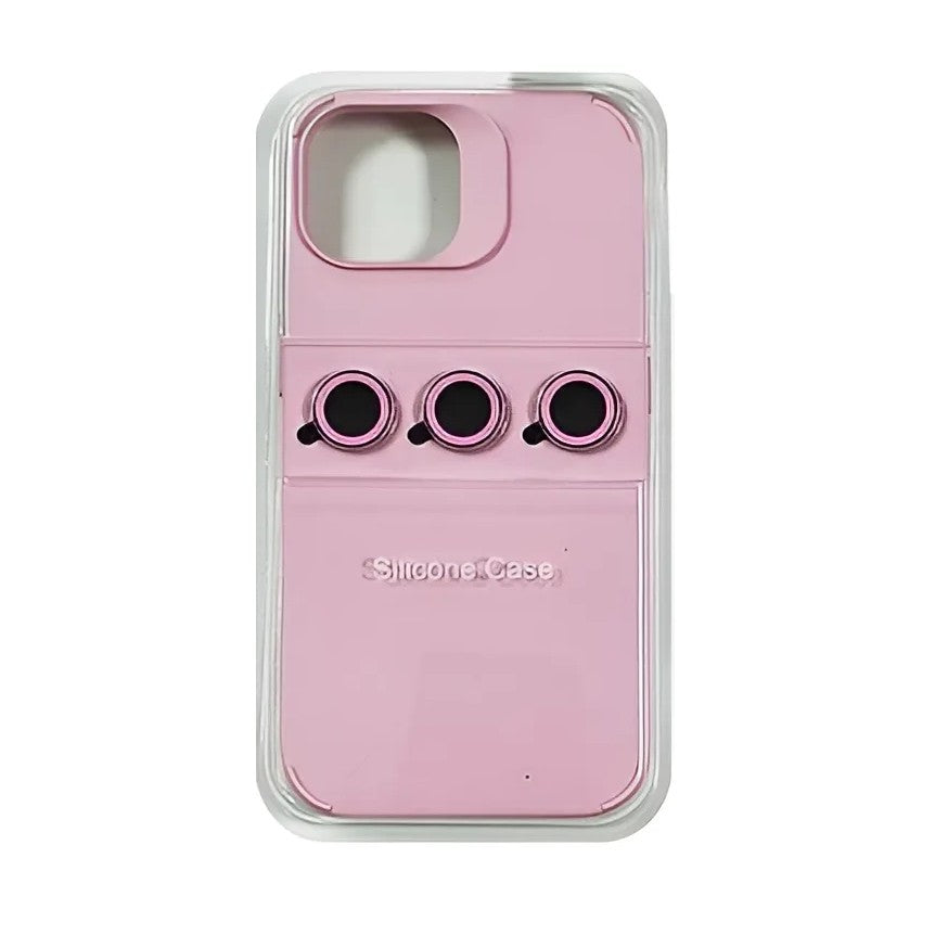 Husa Apple iPhone 15, Vivimall, din Silicon Lichid, Interior din Microfibra, Lentile Fosforescente de Protectie Camera, Anti Amprenta, Rezistenta la Socuri, Roz - vivimall.ro