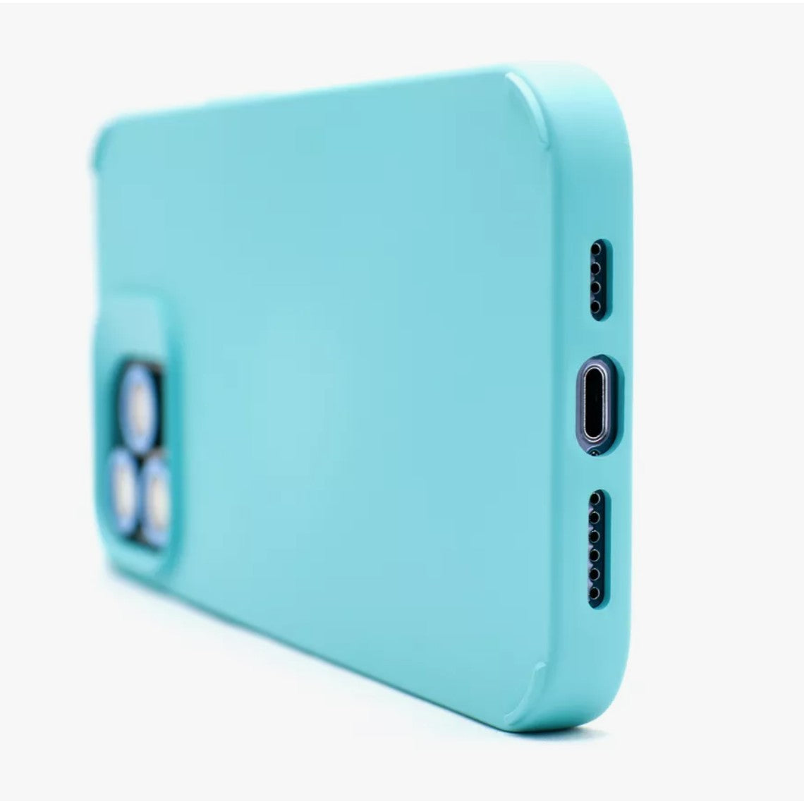 Husa Apple iPhone 15 Pro, Vivimall, din Silicon Lichid, Interior din Microfibra, Lentile Fosforescente de Protectie Camera, Anti Amprenta, Rezistenta la Socuri, Bleu - vivimall.ro