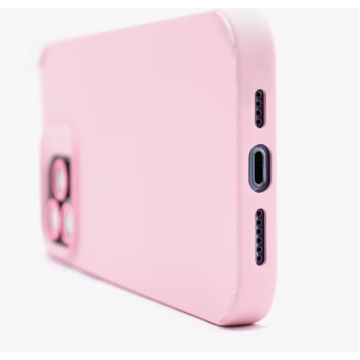 Husa Apple iPhone 15 Pro Max, Flippy, din Silicon Lichid, Interior din Microfibra, Lentile Fosforescente de Protectie Camera, Anti Amprenta, Rezistenta la Socuri, Roz - vivimall.ro