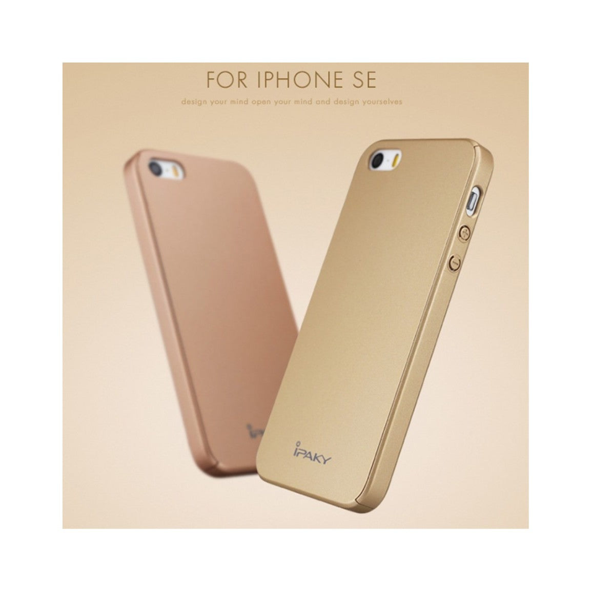 Husa Apple iPhone 5/5S/SE IPAKY Full Cover 360 Auriu cu Folie Cadou - vivimall.ro