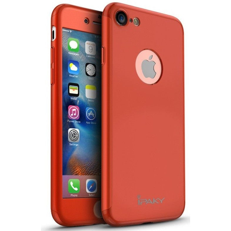 Husa Apple iPhone 6/6S IPAKY Full Cover 360 Rosu + Folie Cadou - vivimall.ro
