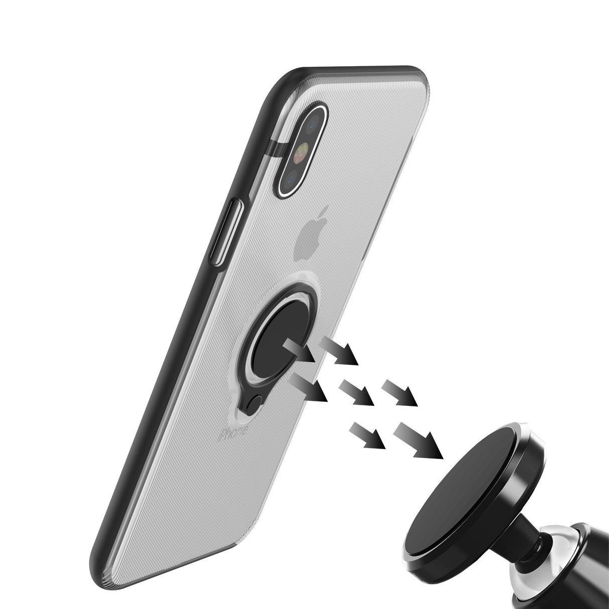 Husa Apple iPhone 6 Armor Ring cu inel magnetic Transparent - vivimall.ro