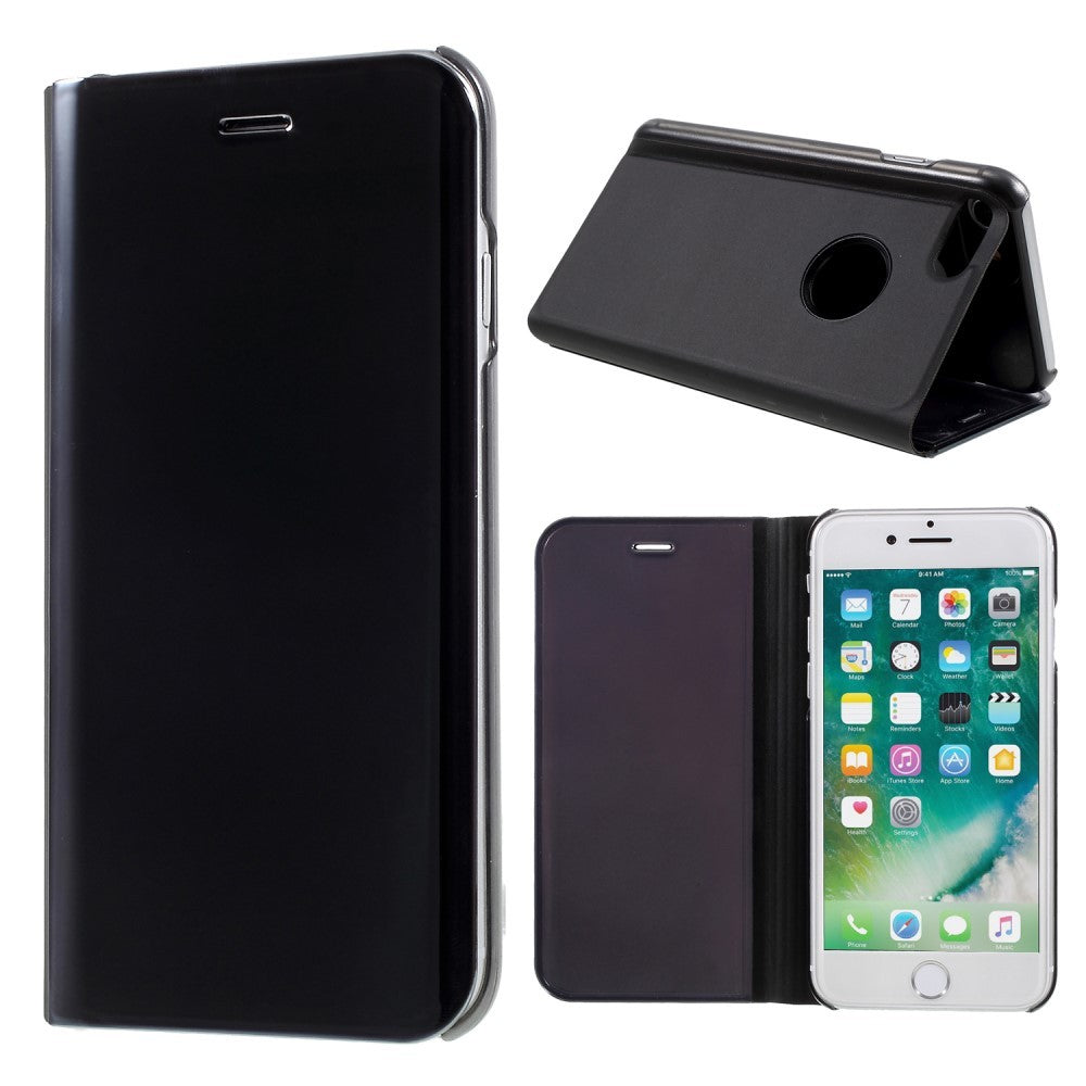 Husa Apple iPhone 7 Flip Cover Oglinda Negru - vivimall.ro