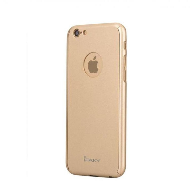 Husa Apple iPhone 7 IPAKY Full Cover 360 Auriu + Folie Cadou - vivimall.ro