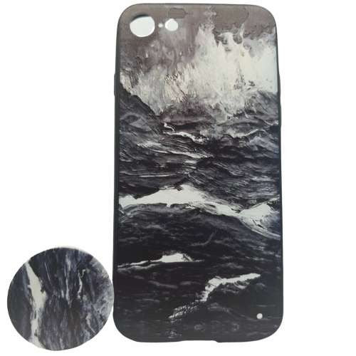 Husa Apple iPhone 7 Plus/8 Plus Multicolor Model Valuri + Popsocket inclus - vivimall.ro