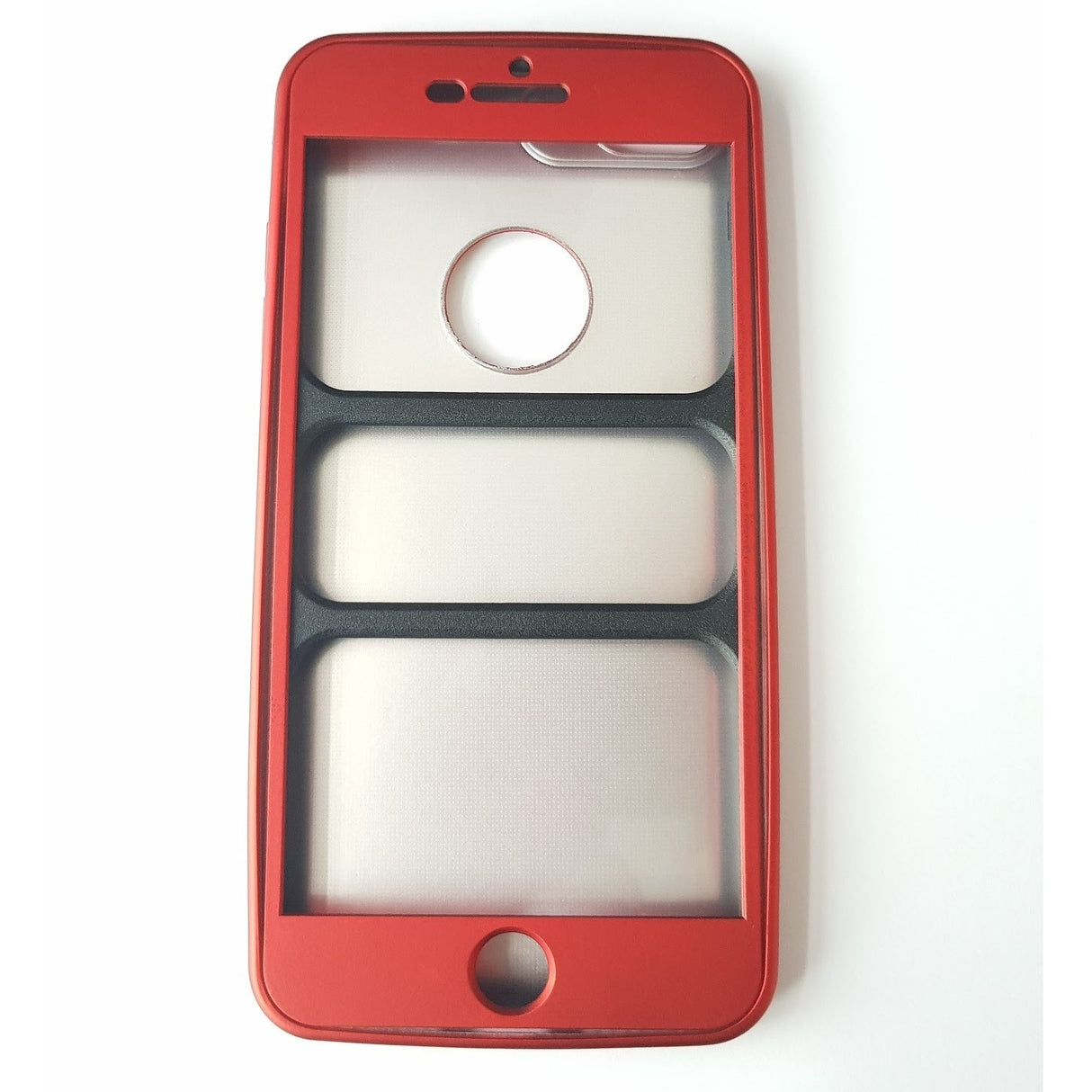 Husa Apple iPhone 7 Plus Full Silicone 360 Rosu - vivimall.ro