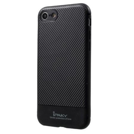 Husa Apple iPhone 7 Plus IPAKY Carbon Fiber Negru - vivimall.ro