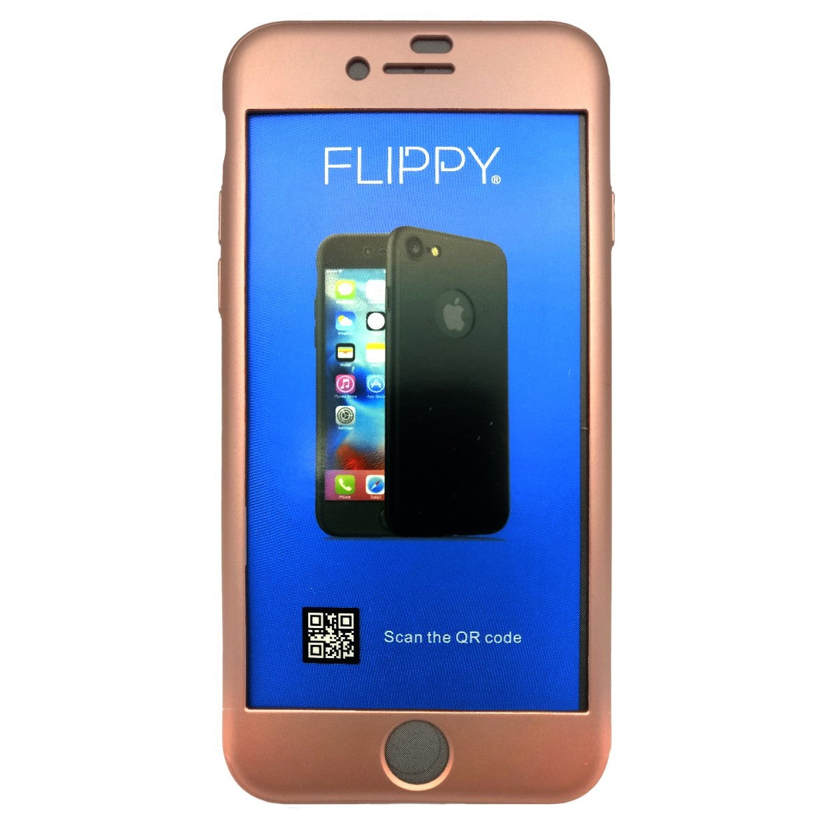 Husa Apple iPhone 7 Premium Full Cover 360 Roz Auriu + Folie Cadou - vivimall.ro